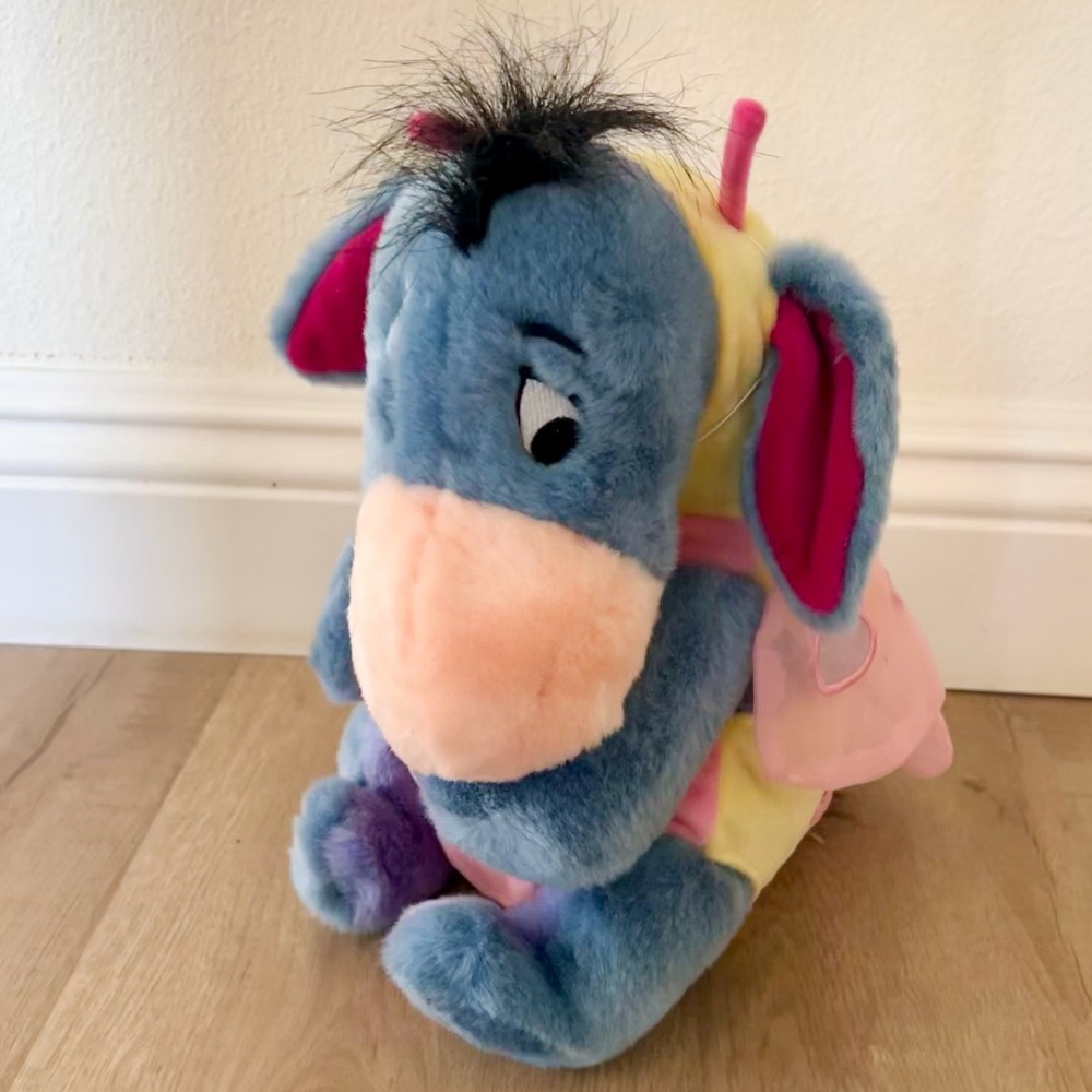 RARE 2001‎ Easter UK Disney Store Eeyore Butterfly Plush Stuffed Animal Toy NWT